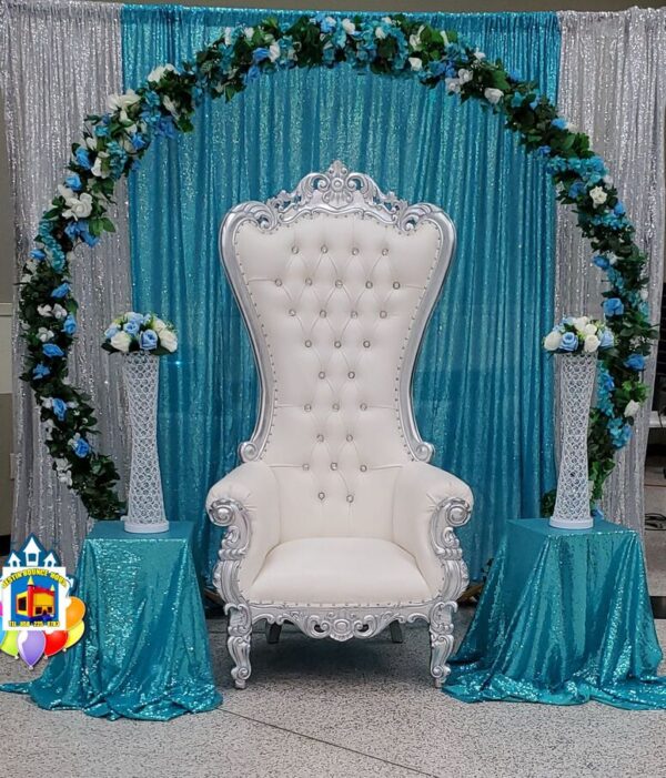 72 Inch Throne Silver Chairs Adult