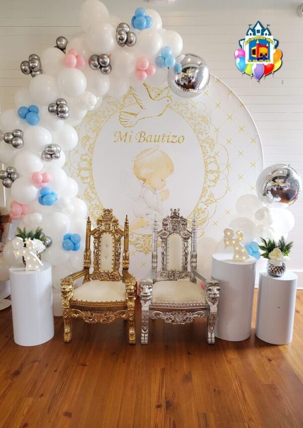 Gold or Silver Kids Throne Chairs