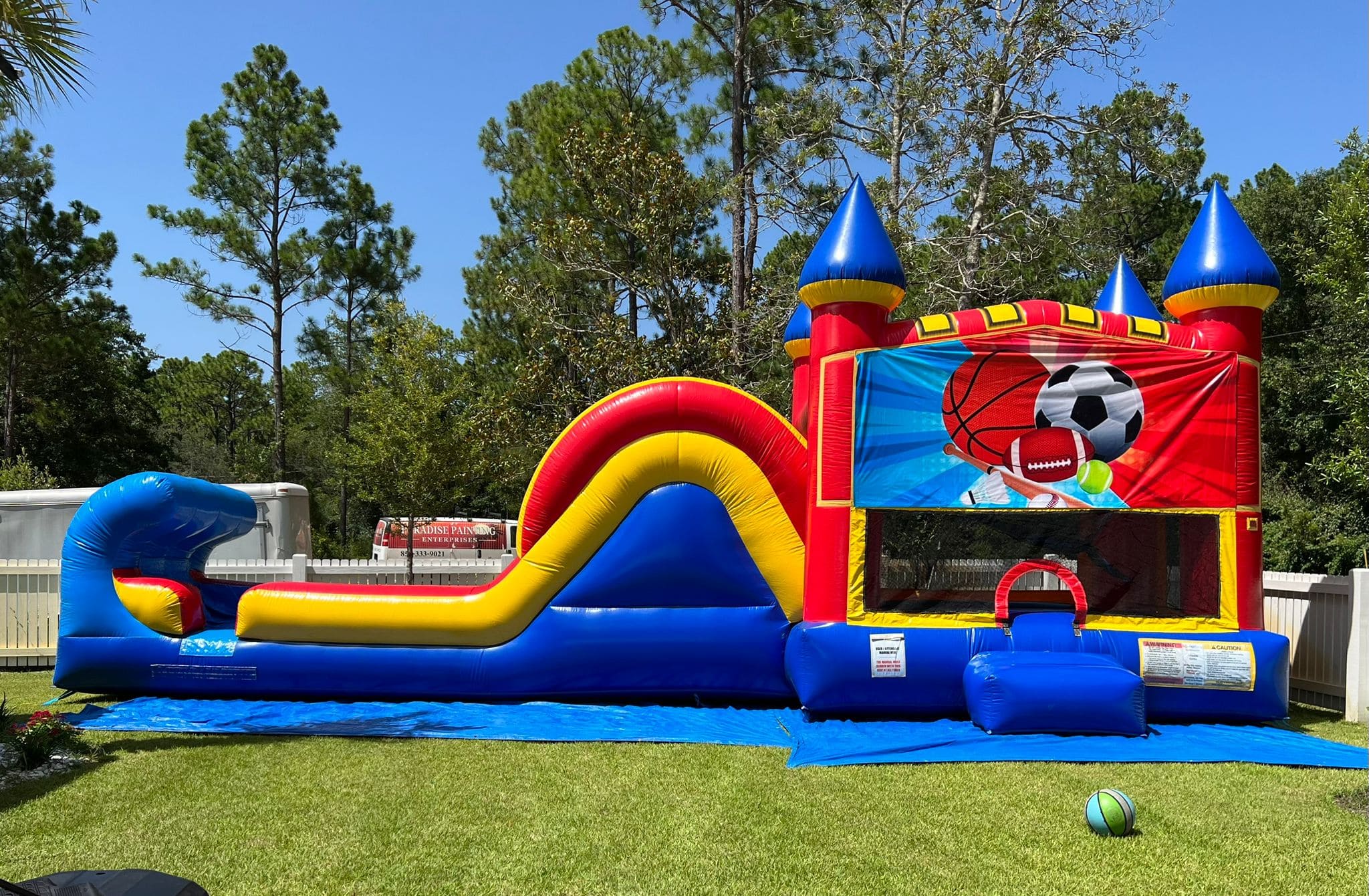 Large Rainbow Combo Single Line – Destin Bounce House LLC & Inflatables ...